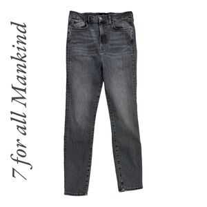 7 for all Mankind No Filter Denim Ultra High Rise Skinny Jeans Gray (10/30)